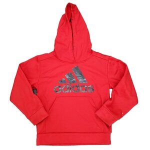 Adidas Hoodie Sweatshirt Youth Kids Boys Size 5 Red Graphic Logo Pockets